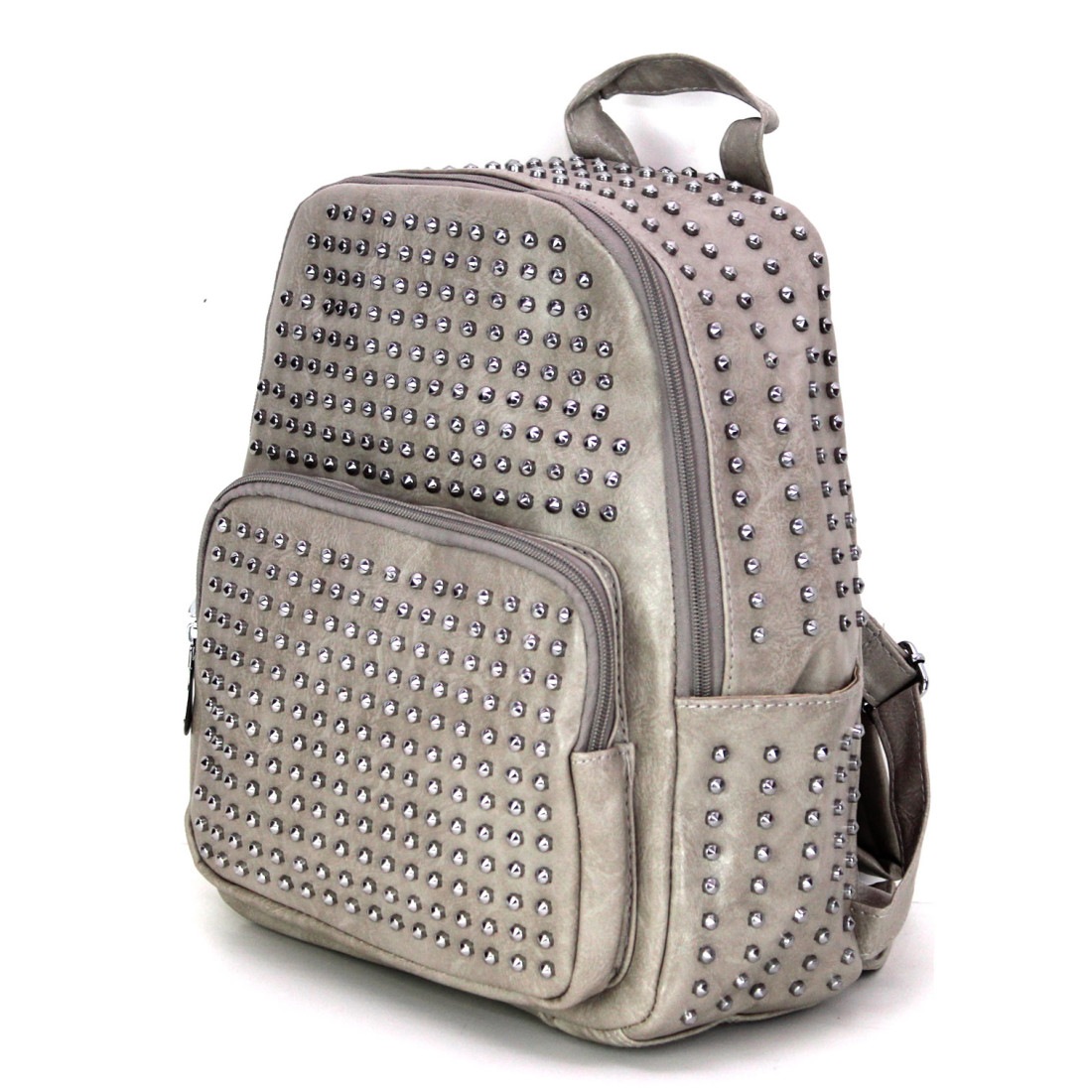 Zaino Donna B. Cavalli In Ecopelle Vegana - 26x33x16 Cm, Colore Off White, Con Tante Tasche Con Zip